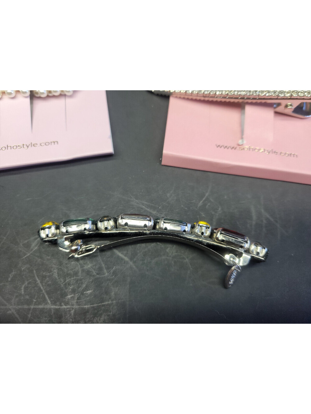 3 Pc SOHO Girls Hair Clip Alligator Barrette - Rhinestone, Pearl, & Jeweled - Picture 8 of 13